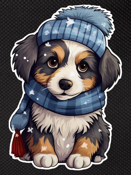 Chiot mignon en hiver