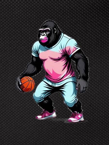 Gorilla Plays Basketball