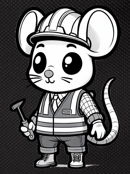 Cute Mouse Construction Worker