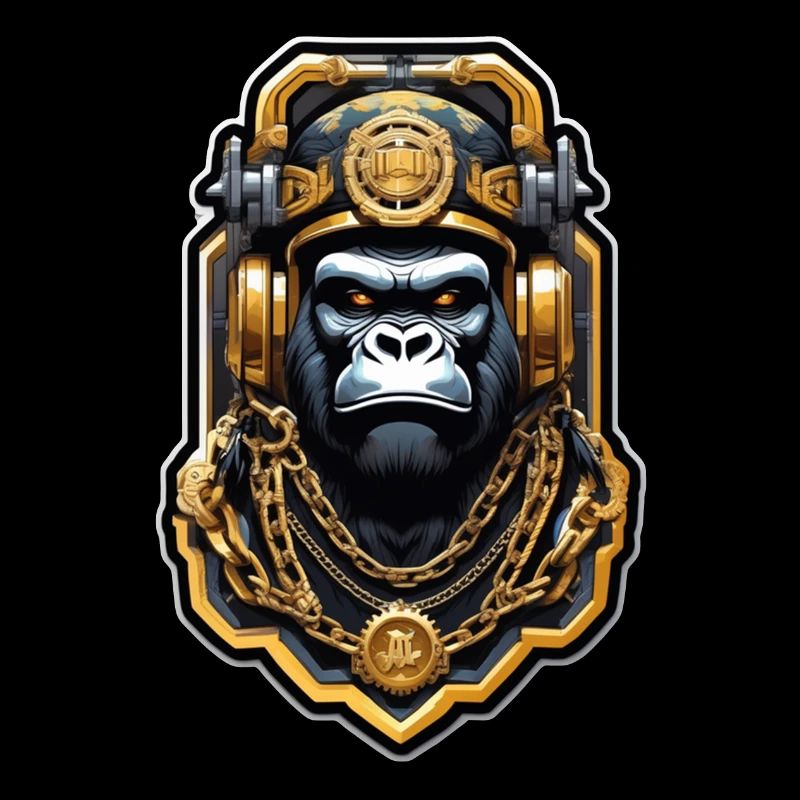Gorilla with Gold Chain