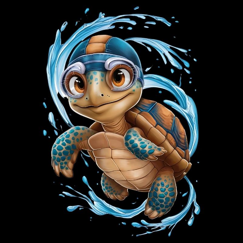 Happy Swimming Turtle!