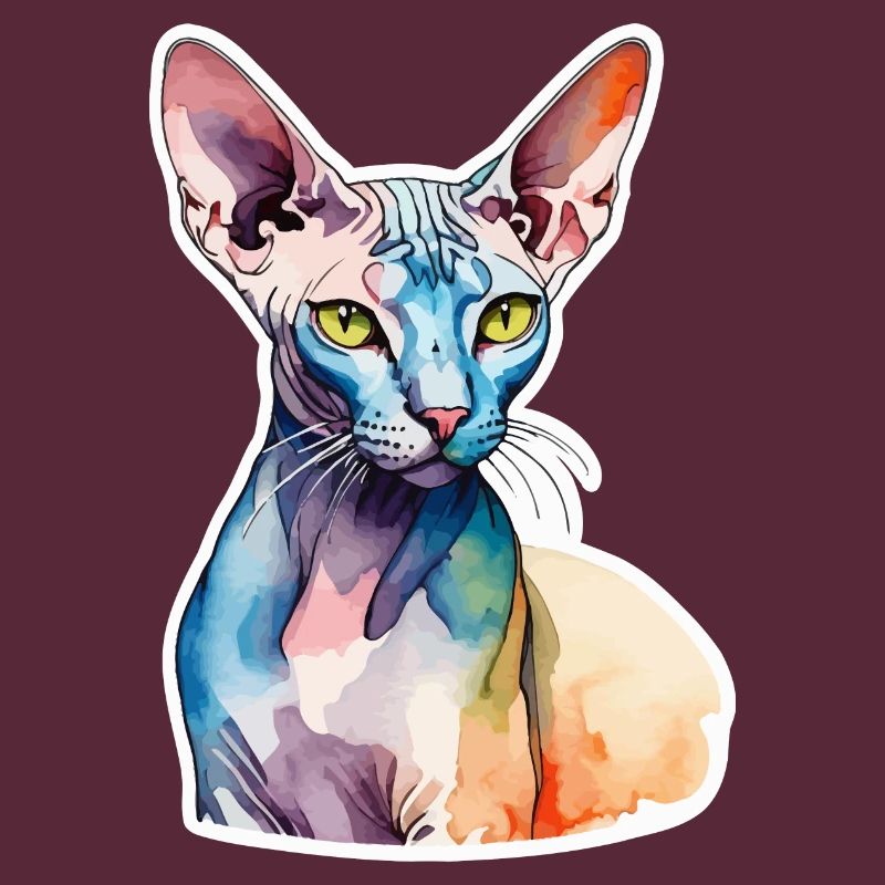 Sphynx Katze Wasserfarben