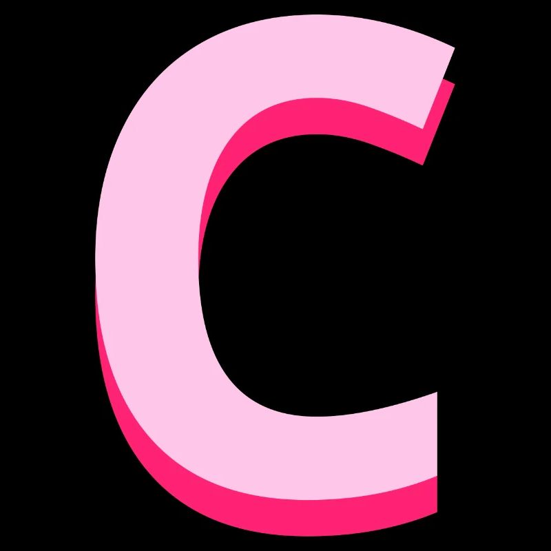 Lettre c rose pop et moderne
