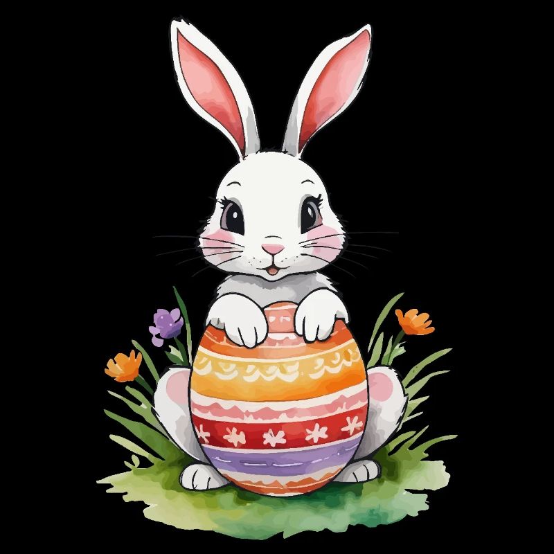Lapin de Pâques Aquarelle de Pâques