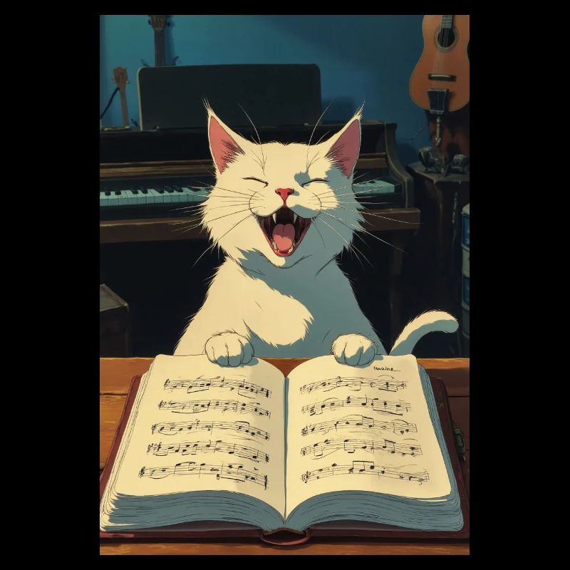 Un chaton mignon chante