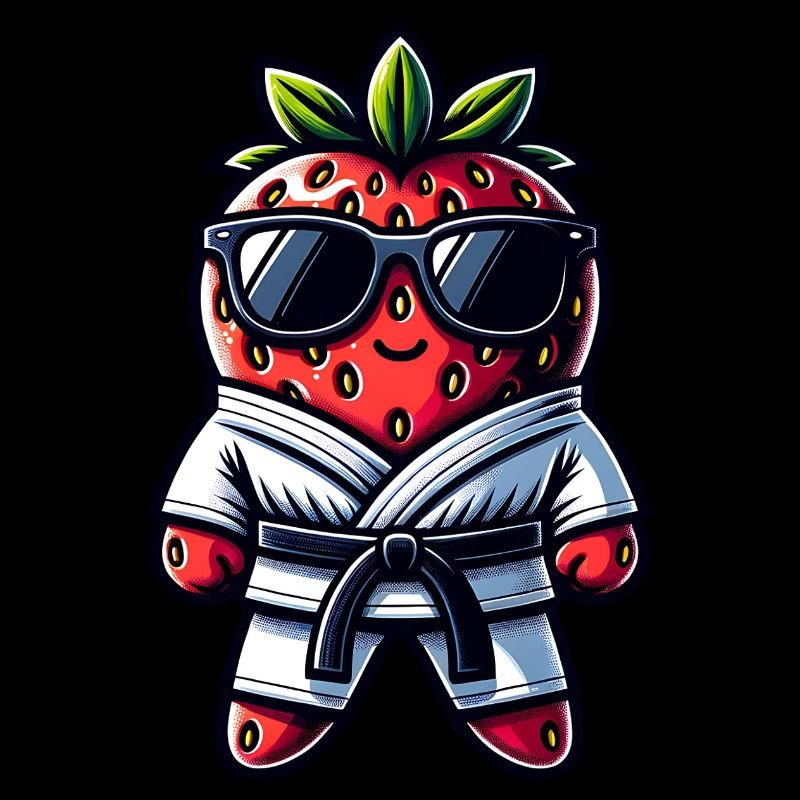 Karate Erdbeere Mit Sonnenbrille