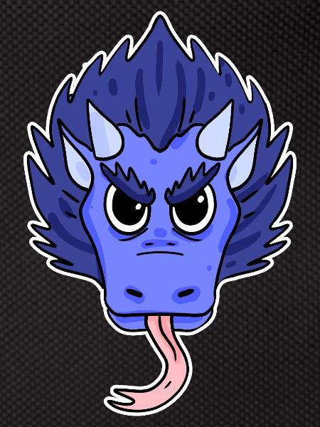 Cartoon Dragon Blue