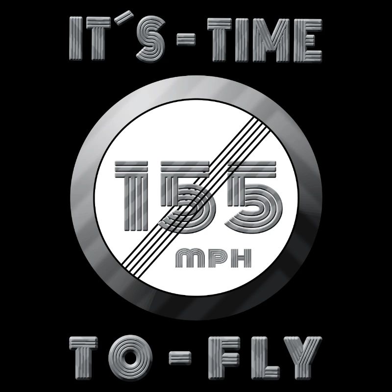 Zeit läuft 155 mph Retro Design