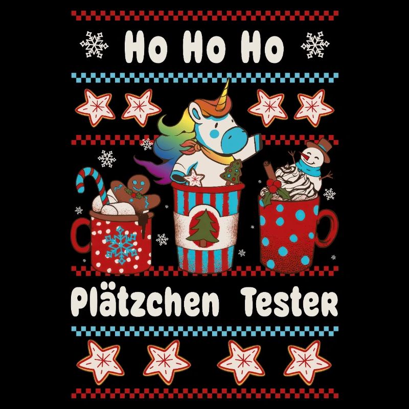 HO HO Plätzchen Tester Weihnachten mit Einhorn