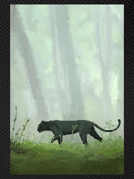 Retro Pixel Art Jungle Panther
