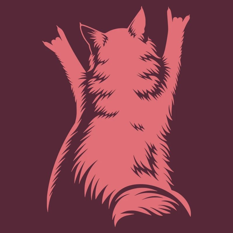 Rock Cat Back View – Devil Horns