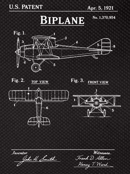 Biplane Blueprint Sketch