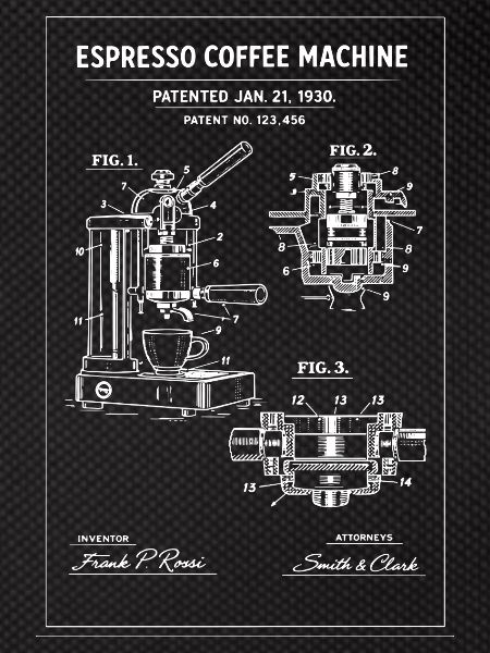 Espresso Machine Blueprint Sketch