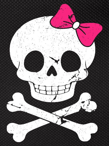 Cute skull with pink bow