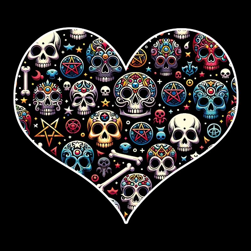 Colorful decorative skull pattern
