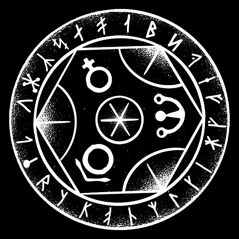 Alchimie avec alphabet Viking blanc