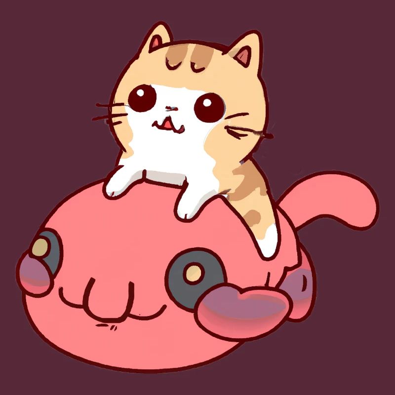 Katze reitet einen Blobfisch