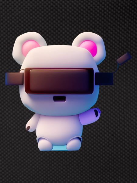 Bär mit Virtual Reality Headset