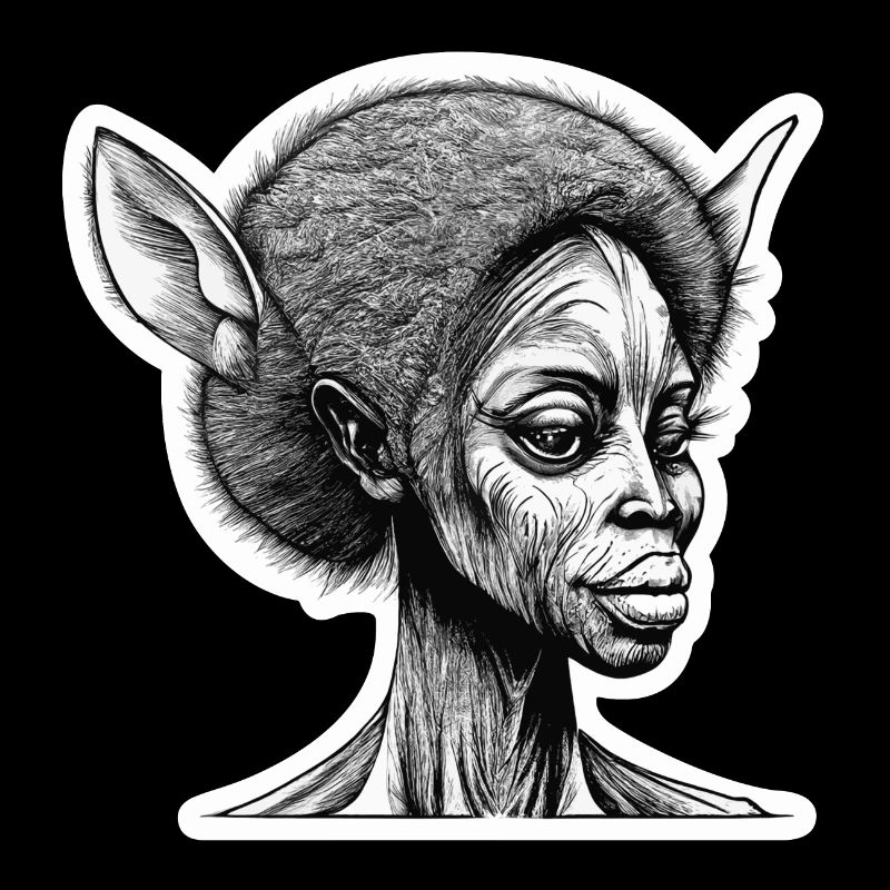 Black and White Mystical Human Doe