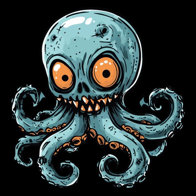 Octopus Halloween Funny Zombie