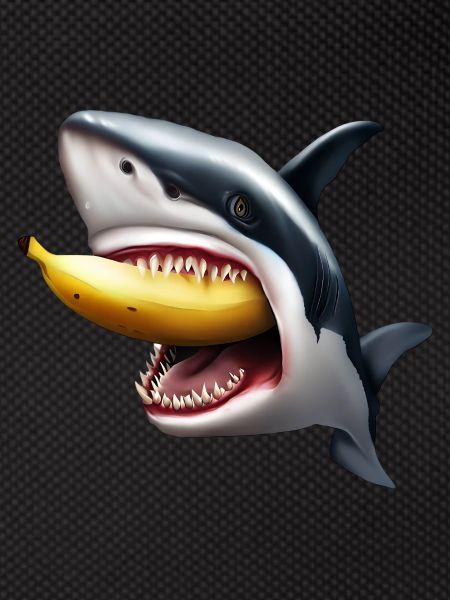 Shark eats banana