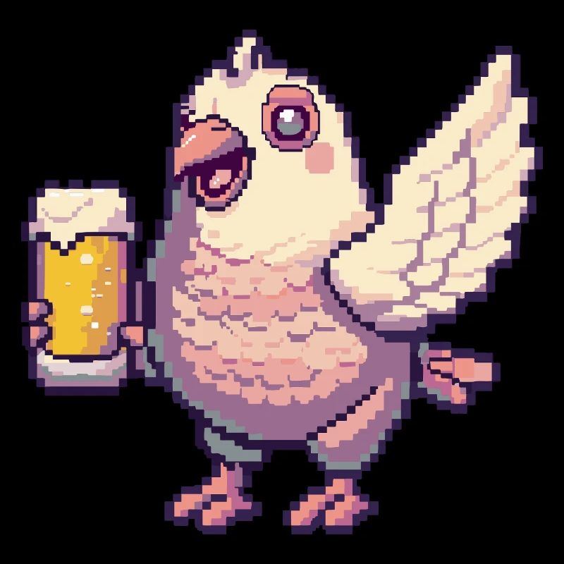 Dove Bird Pixel Beer