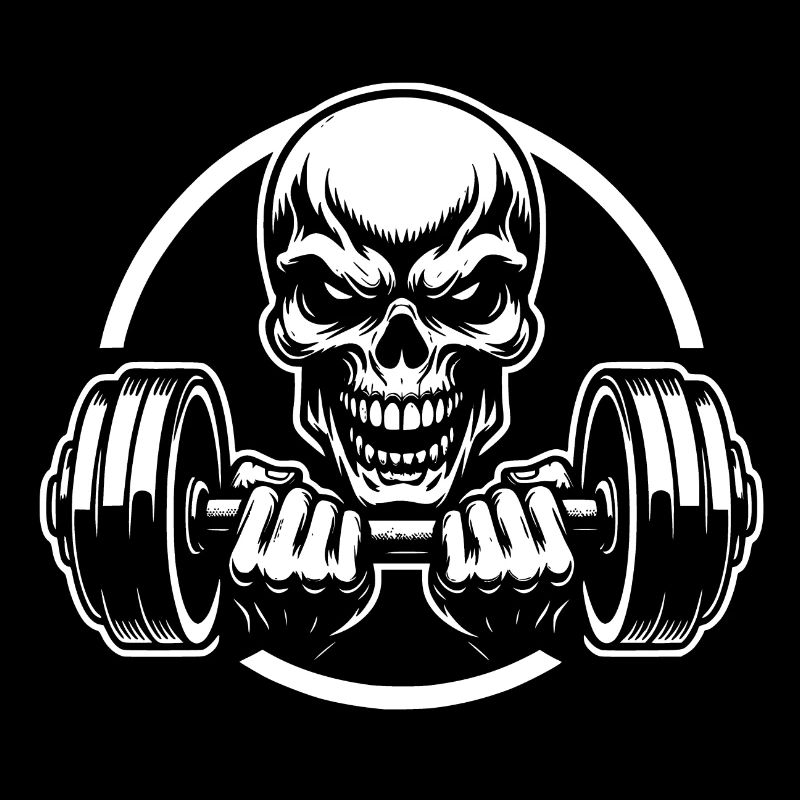 No Limit hartes Workout Skull mit Hantel
