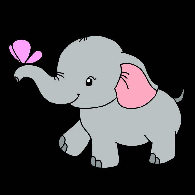 Éléphant Papillon Mignon