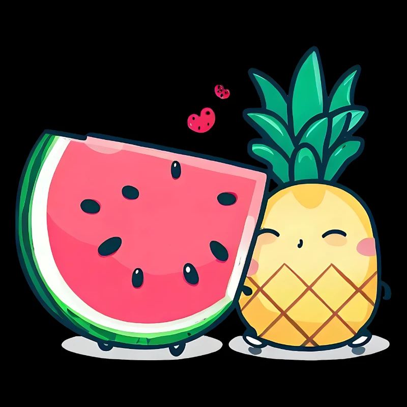 Wassermelone und Ananas beste Freunde