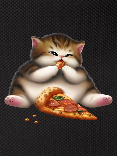 Pizza lover cat
