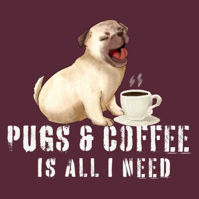 Mops und Kaffee Retro Liebe