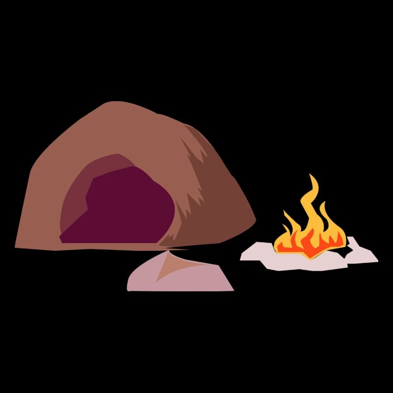 Cave fire stone age primitive man