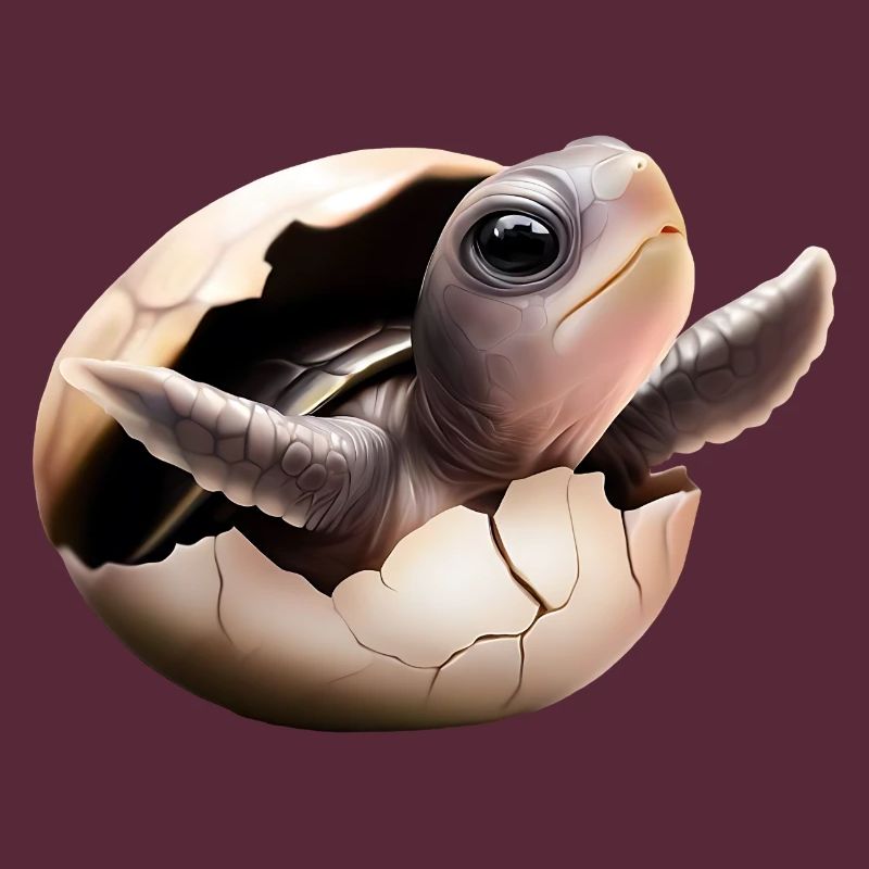 La tortue éclot de l’œuf