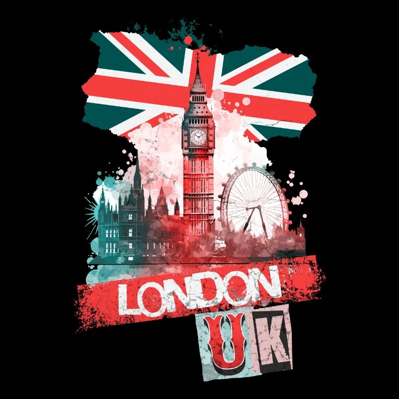Londres, Angleterre, ville, Skyline, Big Ben, Éclaboussure colorée