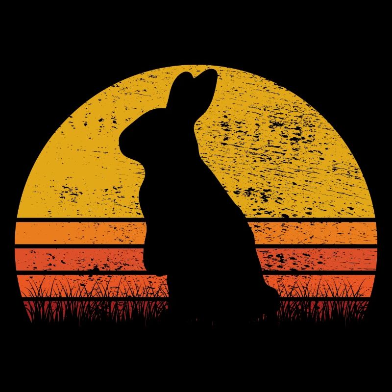 Lapin de Pâques Lapin Lapin Lapin Sunset Retro Gift