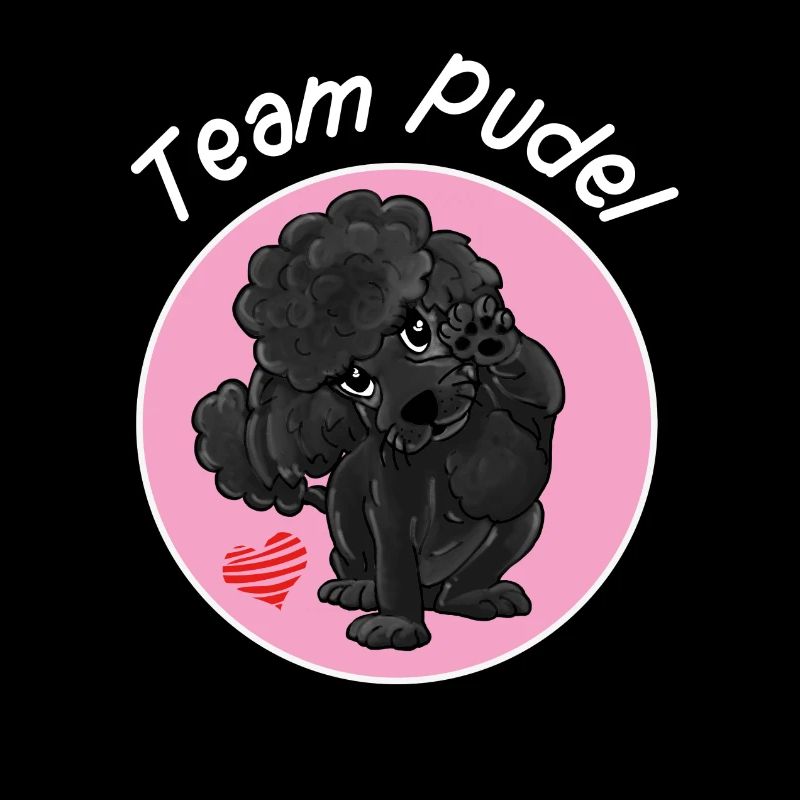 Team Pudel - schwarzer Pudel hebt sein Pfötchen