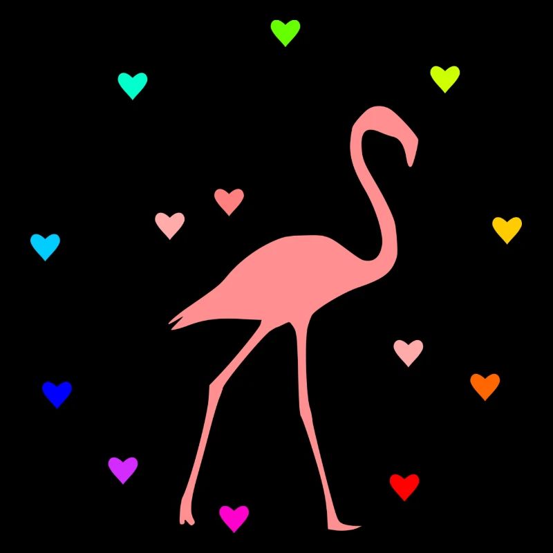 Flamingo Herzchen bunt