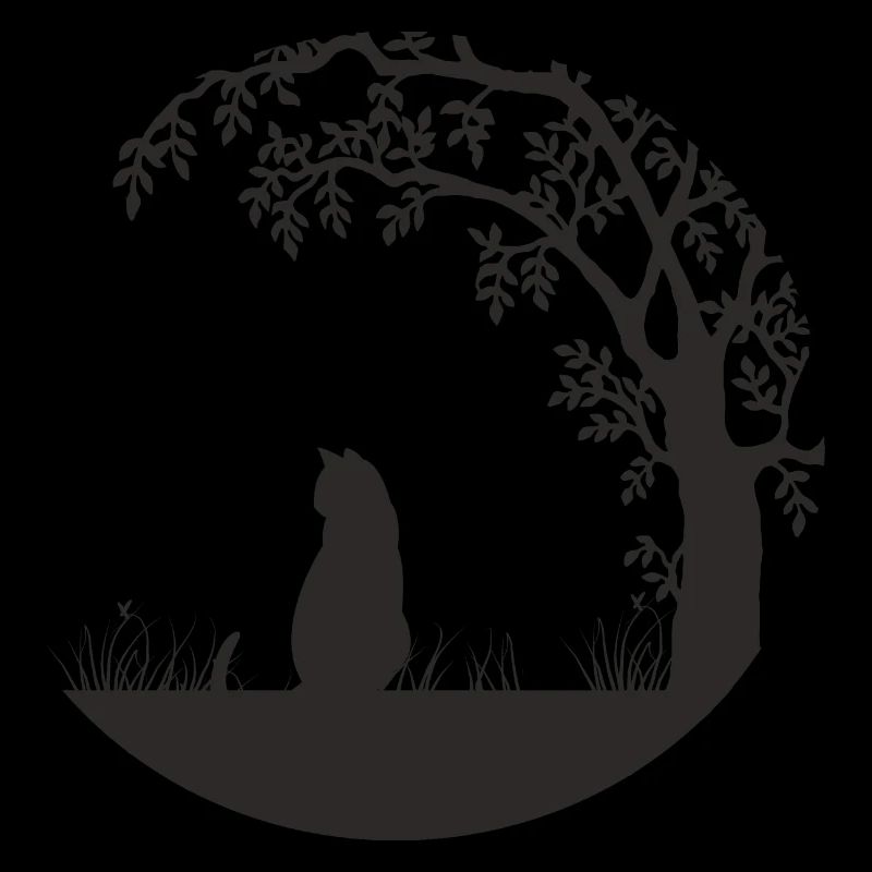 Katze unter dem Baum - niedliches Geschenk