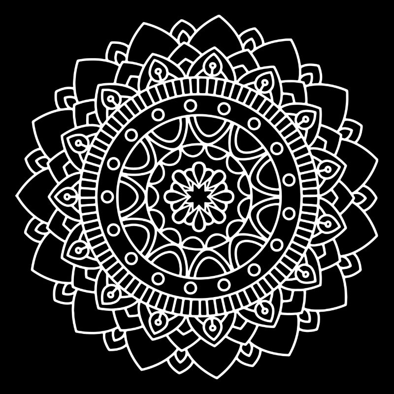Mandala No. 4 - blanc / blanc