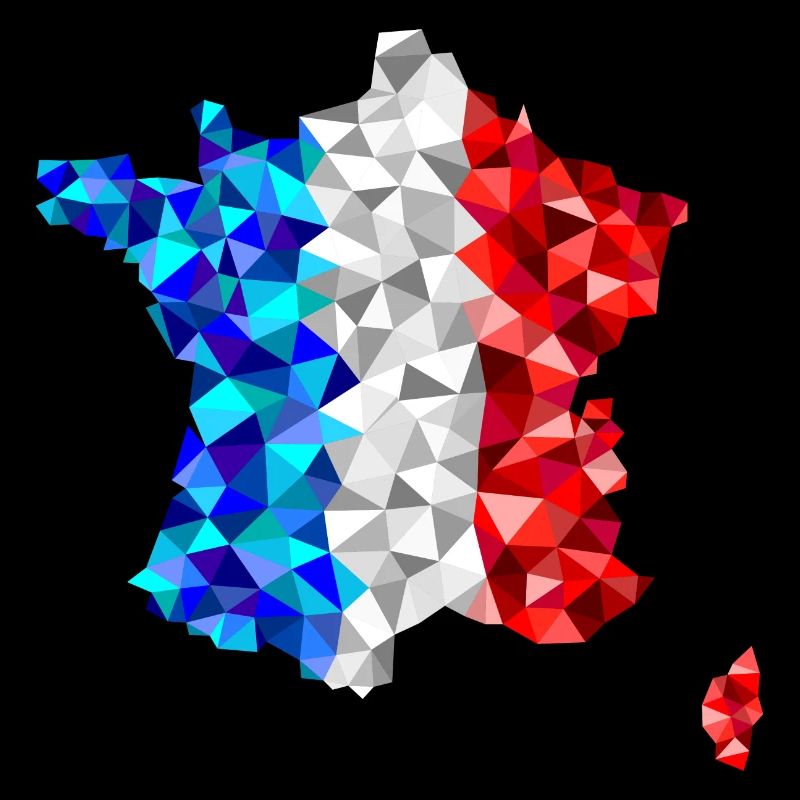 France in low poly diamond style