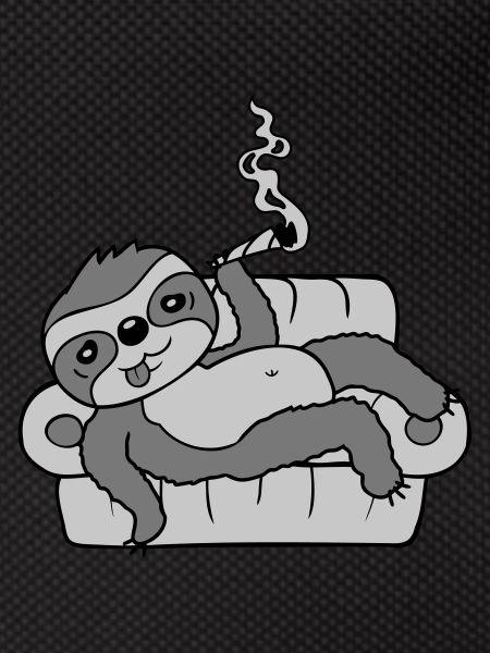 Smoking sofa sloth chills