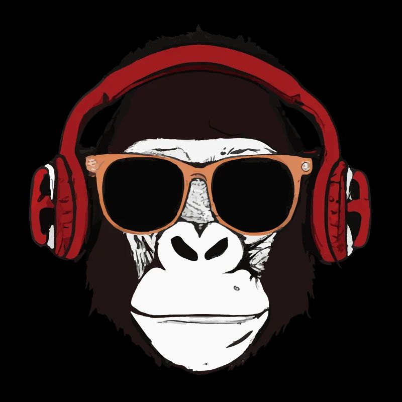 Monkey with headphones and sunglasses Music Monkey