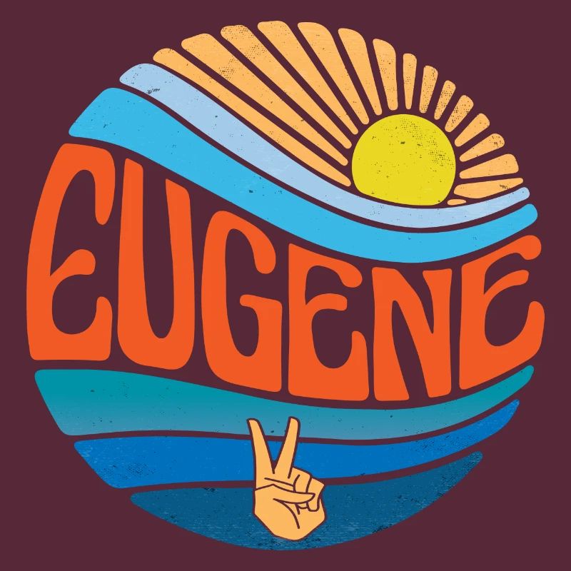 Eugene Hemd Vintage Sunset Eugene Groovy Tie Dye