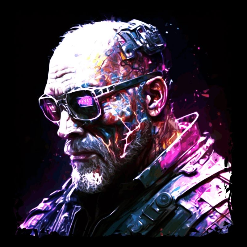 Cyborg, Android und Söldner der Zukunft in Neon