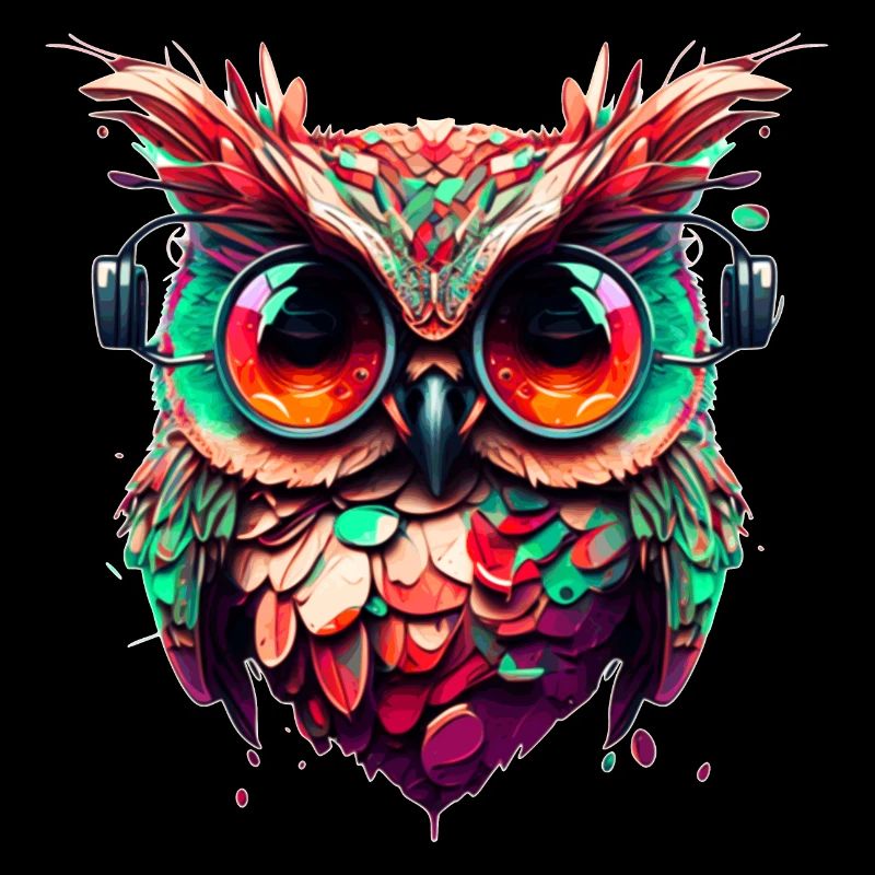 Owl with extremely large eyes as illustration