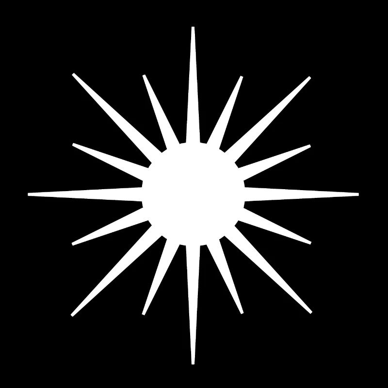 Symbole du soleil blanc