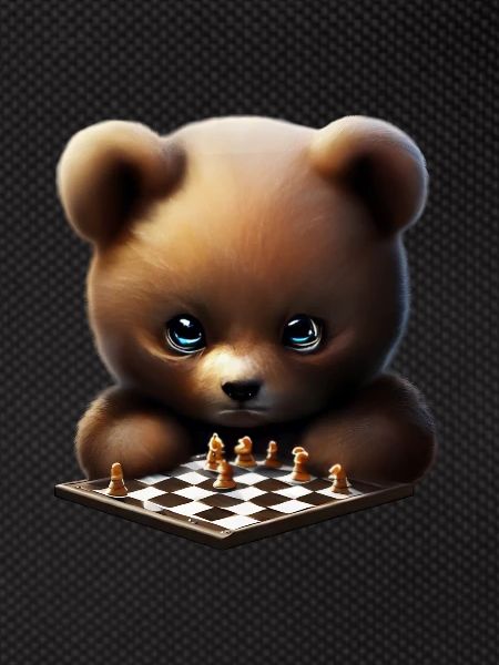 Bear playing chess