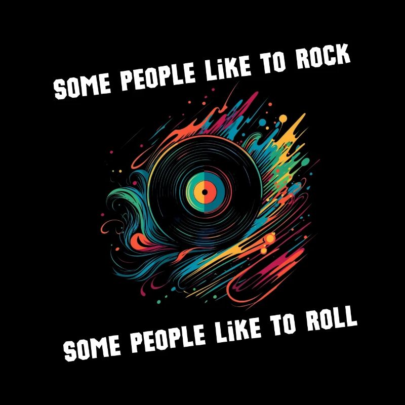Rock'n roll Vinyl Schallplatte mit Musik Spruch