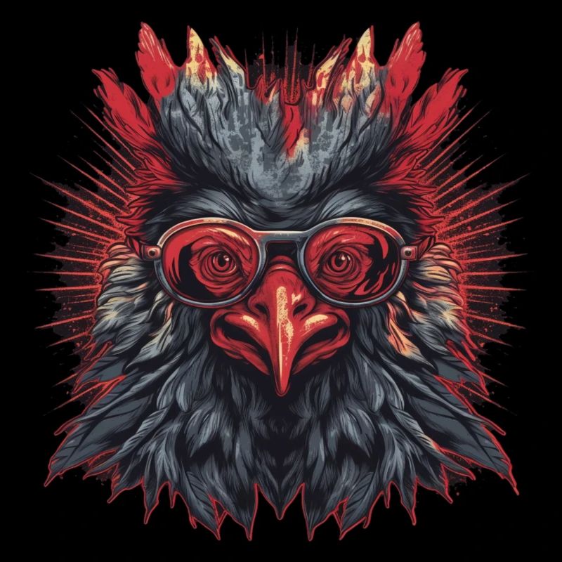 Rooster's head with bezel