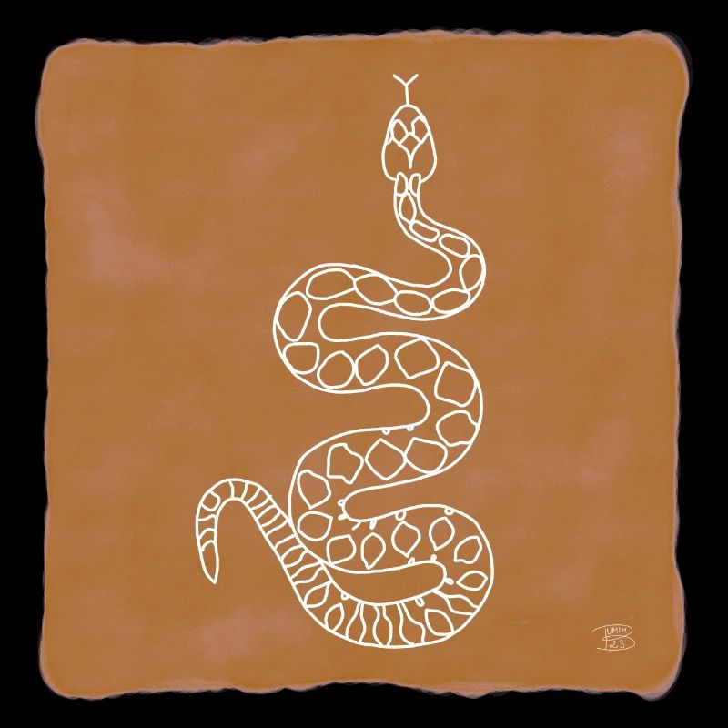 "Snake", boho line art design, series "Desert"